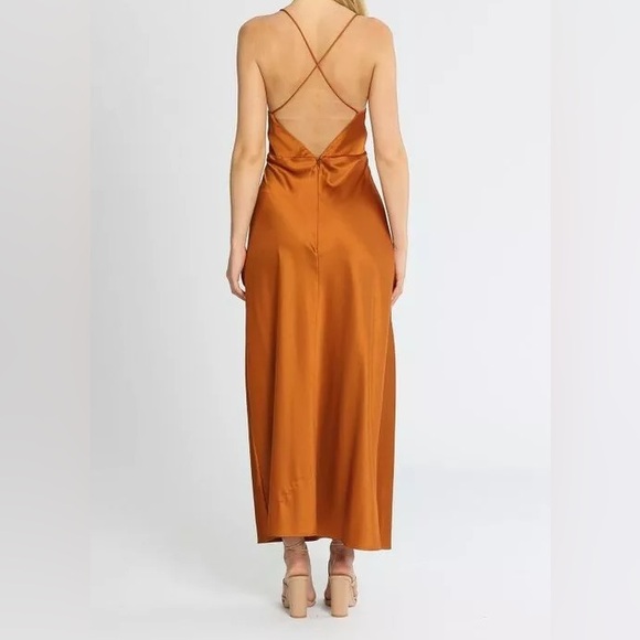 Significant Other Georgous Deidra Cowl Maxi Orange Dress - Picture 6 of 12